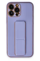 Newface iPhone 13 Pro Kılıf Coco Deri Standlı Kapak - Koyu Lila