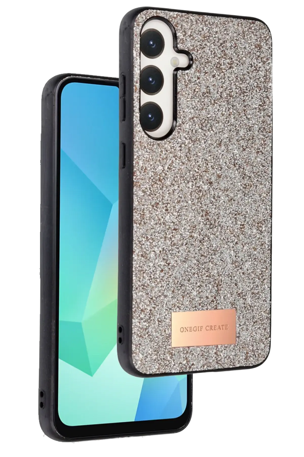 Onegif Samsung Galaxy A26 Bright Simli Kapak - Gold