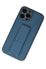 Newface iPhone 13 Pro Kılıf Coco Deri Standlı Kapak - Açık Mavi