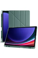 Newface Samsung Galaxy X610 Tab S9 FE Plus 12.4 Kılıf Kalemlikli Mars Tablet Kılıfı - Koyu Yeşil