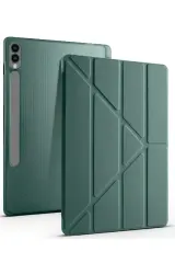 Newface Samsung Galaxy X610 Tab S9 FE Plus 12.4 Kılıf Kalemlikli Mars Tablet Kılıfı - Koyu Yeşil