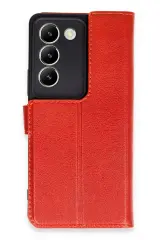 Newface Vivo V30 Lite 4G Kılıf Trend S Plus Kapaklı Kılıf - Kırmızı