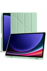 Newface Samsung Galaxy X610 Tab S9 FE Plus 12.4 Kılıf Kalemlikli Mars Tablet Kılıfı - Açık Yeşil