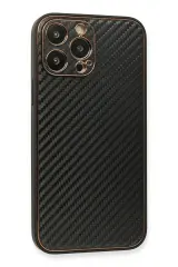 Newface iPhone 13 Pro Kılıf Coco Karbon Silikon - Siyah