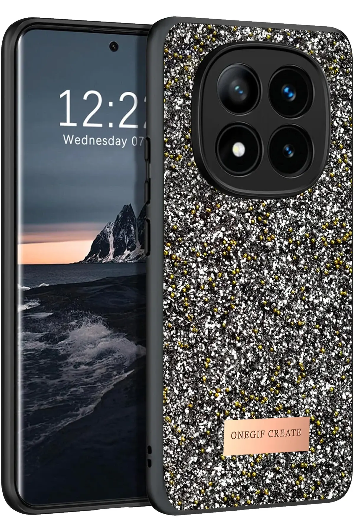 Onegif Xiaomi Redmi Note 14 Pro 4G Bright Simli Kapak - Gümüş