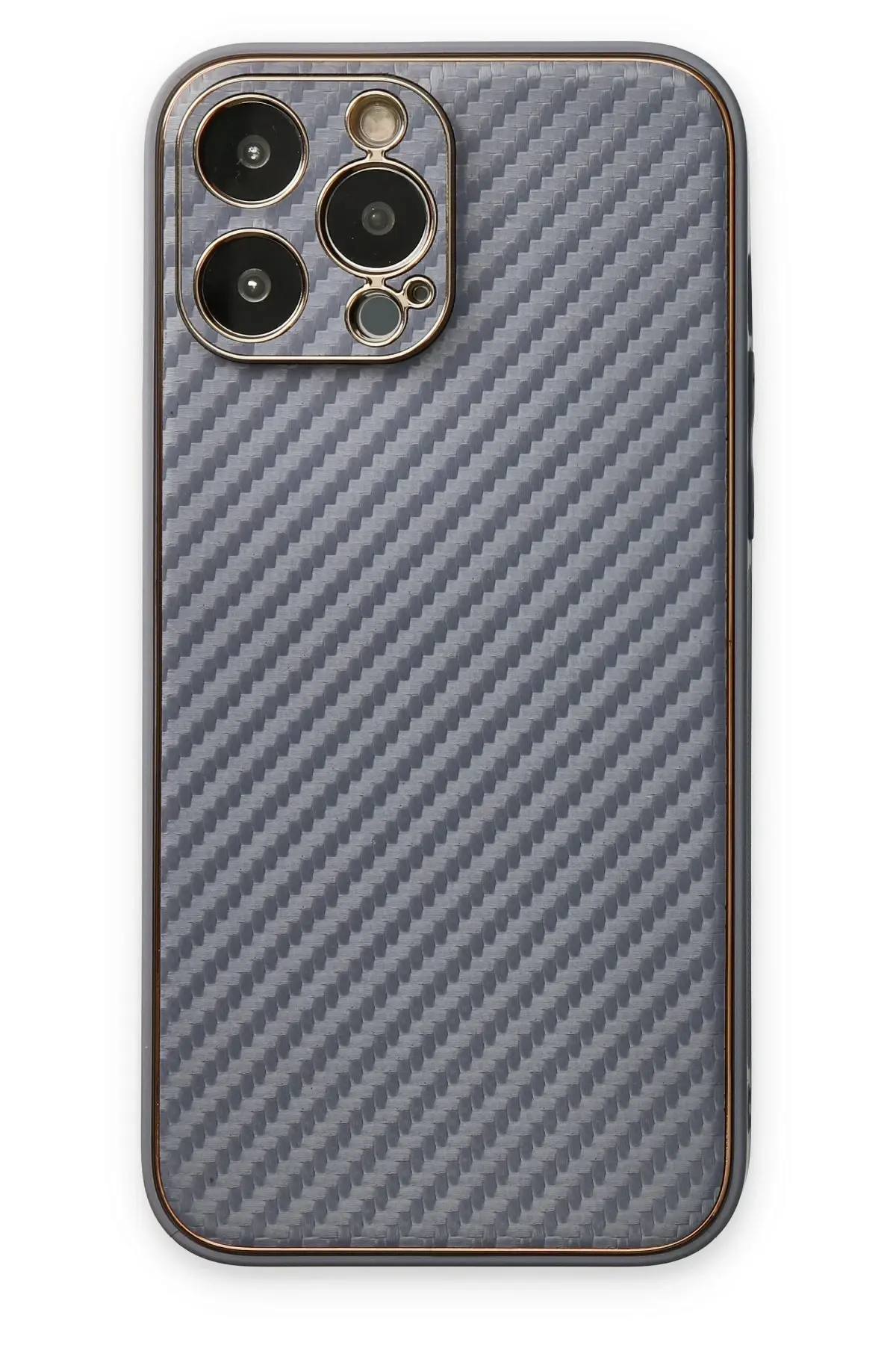 Newface iPhone 13 Pro Kılıf Coco Karbon Silikon - Gri