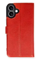 Newface iPhone 16 Plus Kılıf Trend S Plus Kapaklı Kılıf - Kırmızı