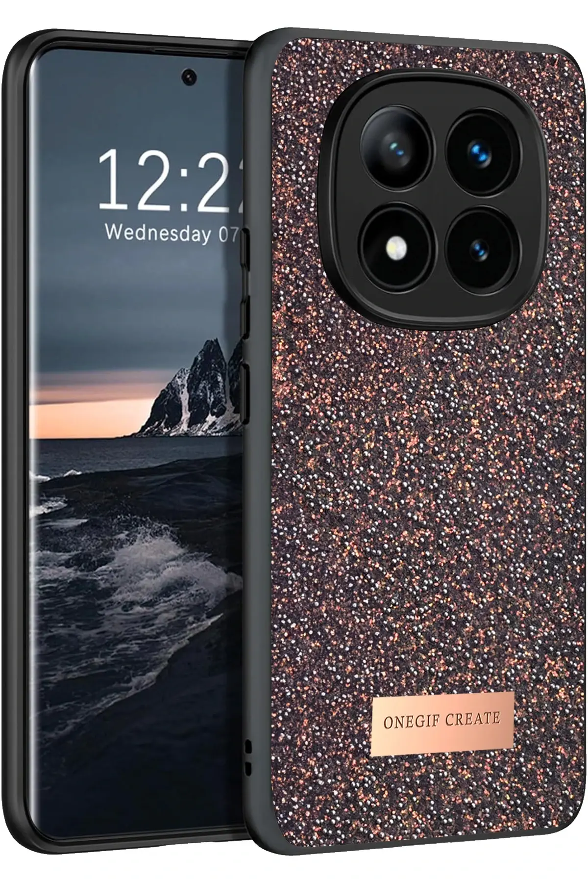 Onegif Xiaomi Redmi Note 14 Pro 4G Bright Simli Kapak - Derin Mor