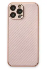 Newface iPhone 13 Pro Max Kılıf Coco Karbon Silikon - Pembe