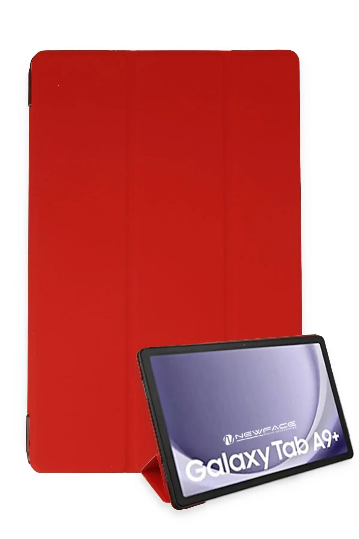 Newface Samsung Galaxy Tab A9 Plus Kılıf Tablet Smart Kılıf - Kırmızı