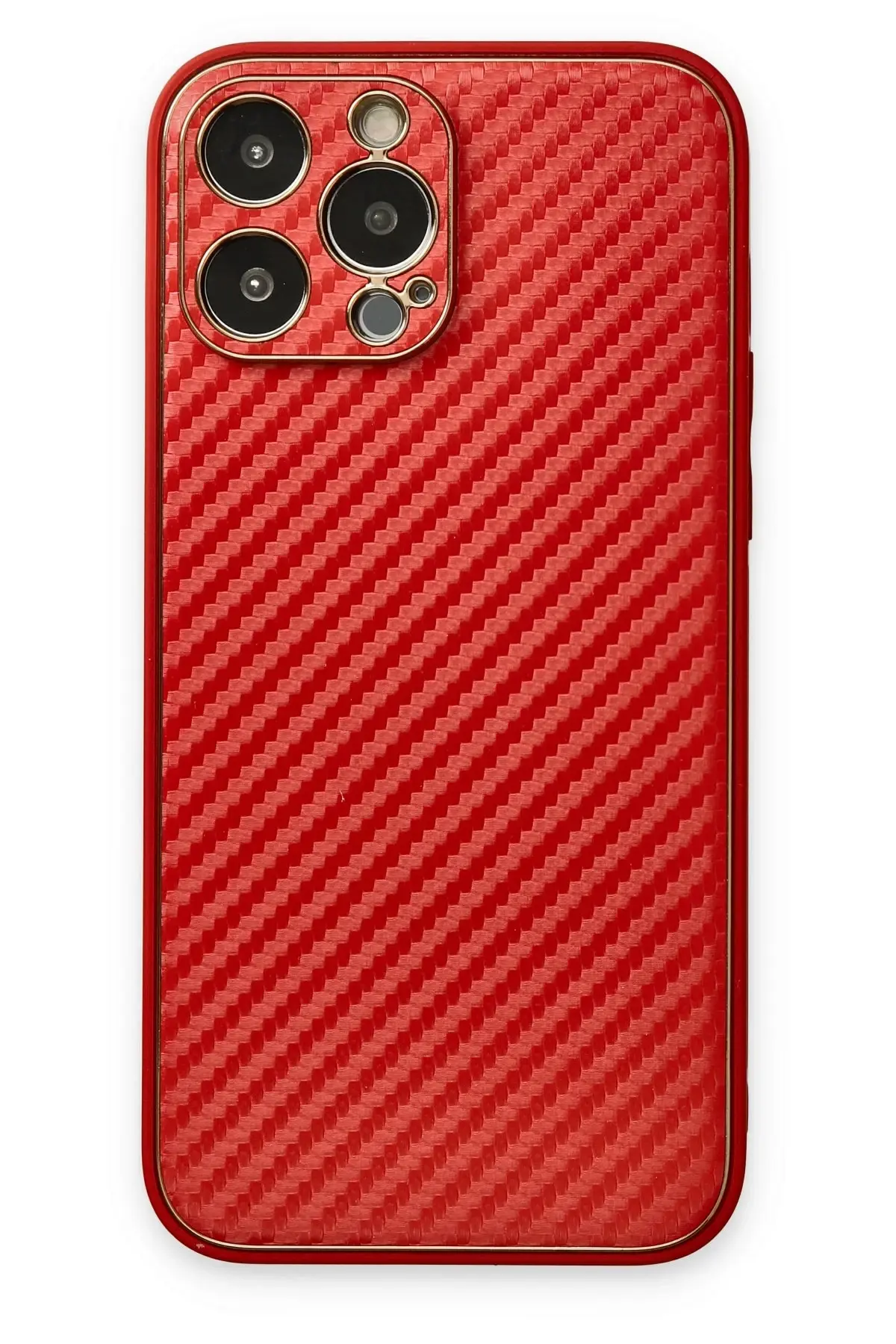 Newface iPhone 13 Pro Max Kılıf Coco Karbon Silikon - Kırmızı