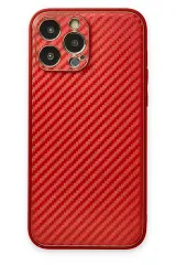 Newface iPhone 13 Pro Max Kılıf Coco Karbon Silikon - Kırmızı