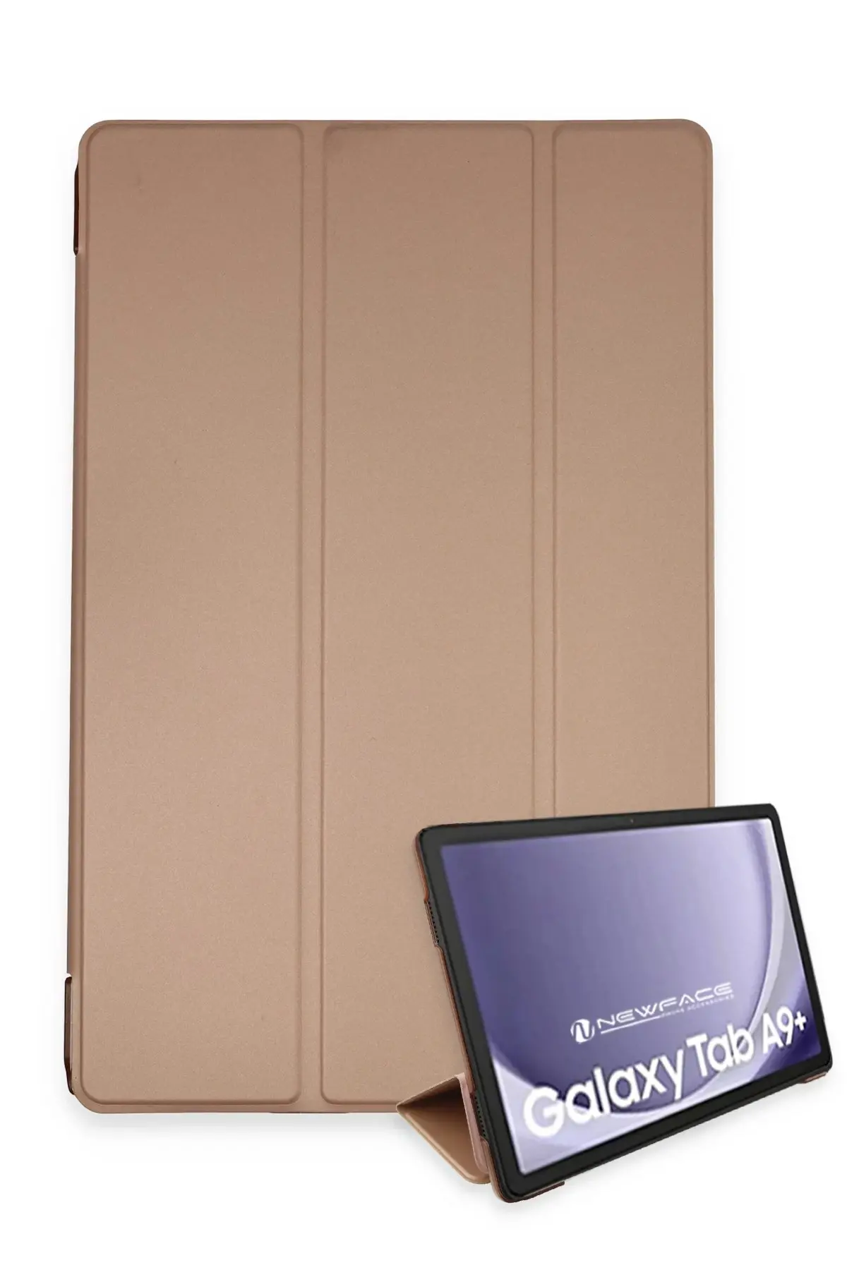 Newface Samsung Galaxy Tab A9 Plus Kılıf Tablet Smart Kılıf - Rose Gold