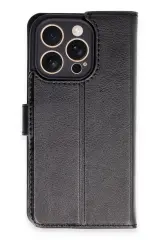 Newface iPhone 16 Pro Kılıf Trend S Plus Kapaklı Kılıf - Siyah