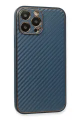 Newface iPhone 13 Pro Max Kılıf Coco Karbon Silikon - Mavi