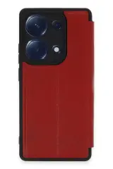 Newface Xiaomi Redmi Note 13 Pro 4G Kılıf Flip Cover - Kırmızı