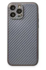 Newface iPhone 13 Pro Max Kılıf Coco Karbon Silikon - Gri