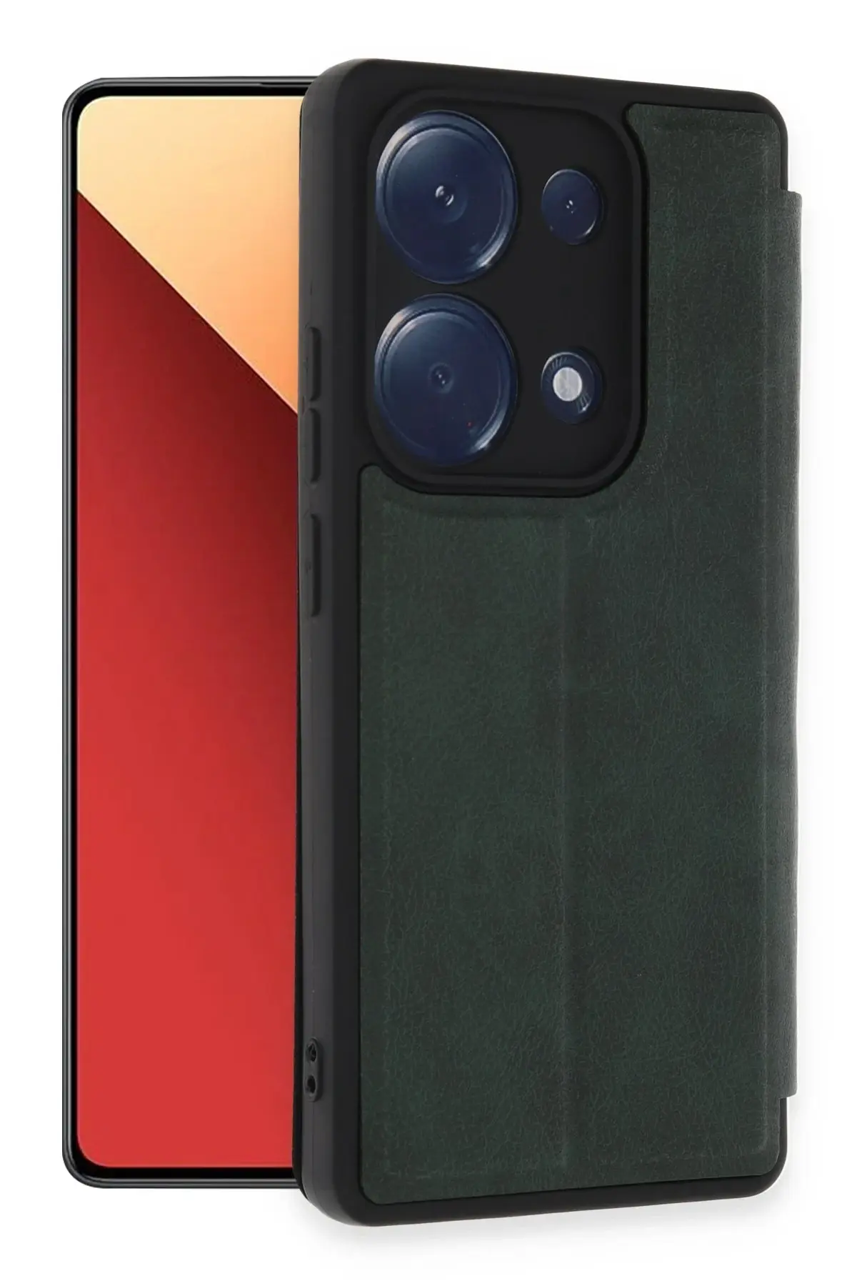 Newface Xiaomi Redmi Note 13 Pro 4G Kılıf Flip Cover - Koyu Yeşil