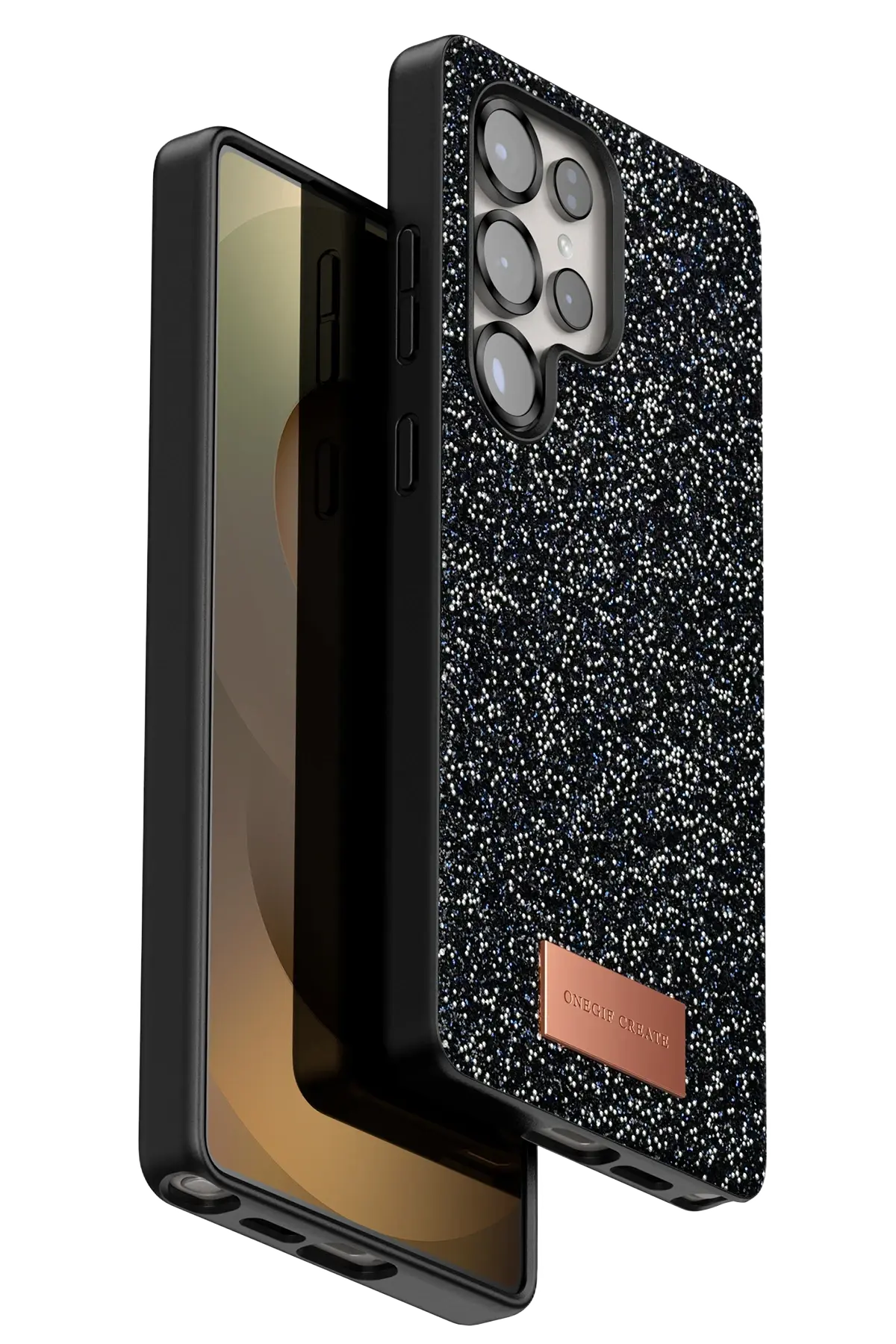 Onegif Samsung Galaxy S25 Ultra Bright Simli Kapak - Siyah