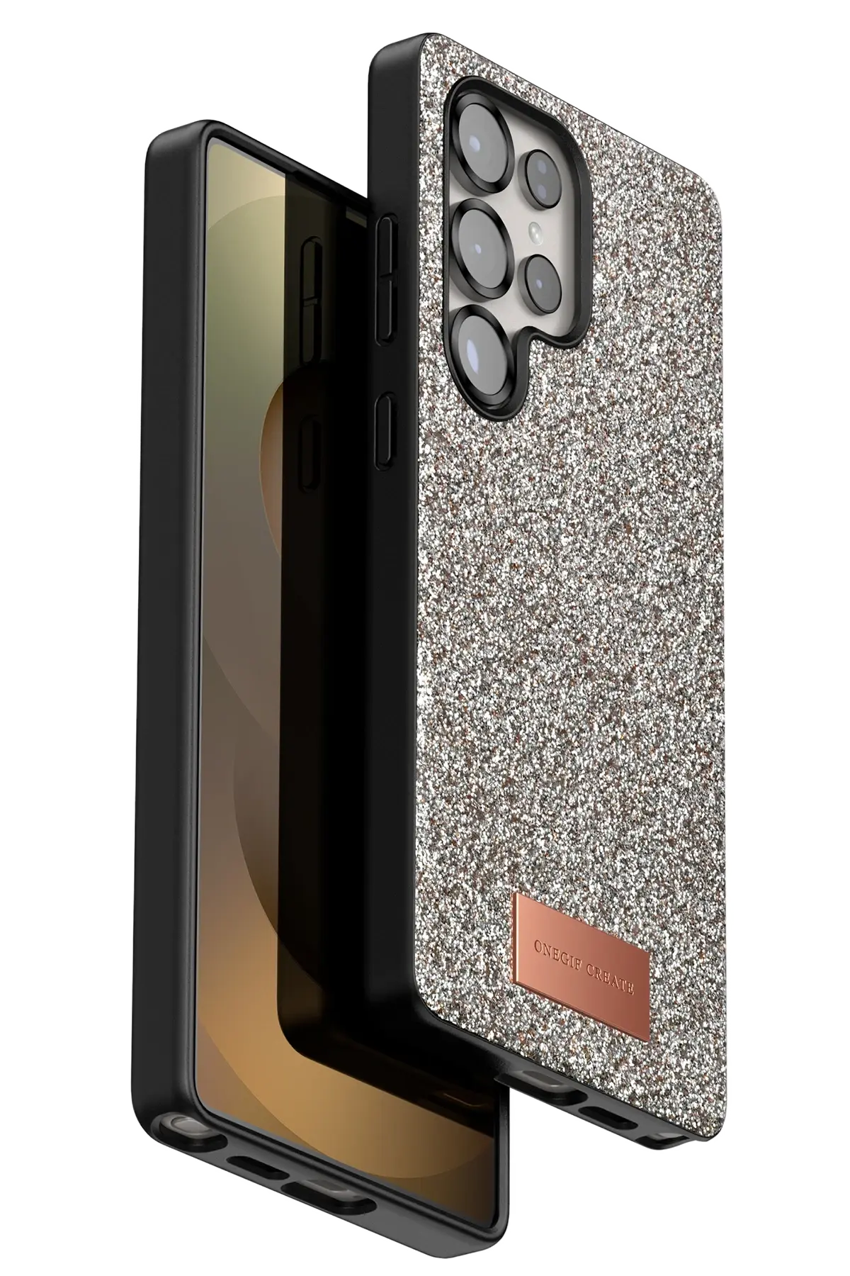 Onegif Samsung Galaxy S25 Ultra Bright Simli Kapak - Gold