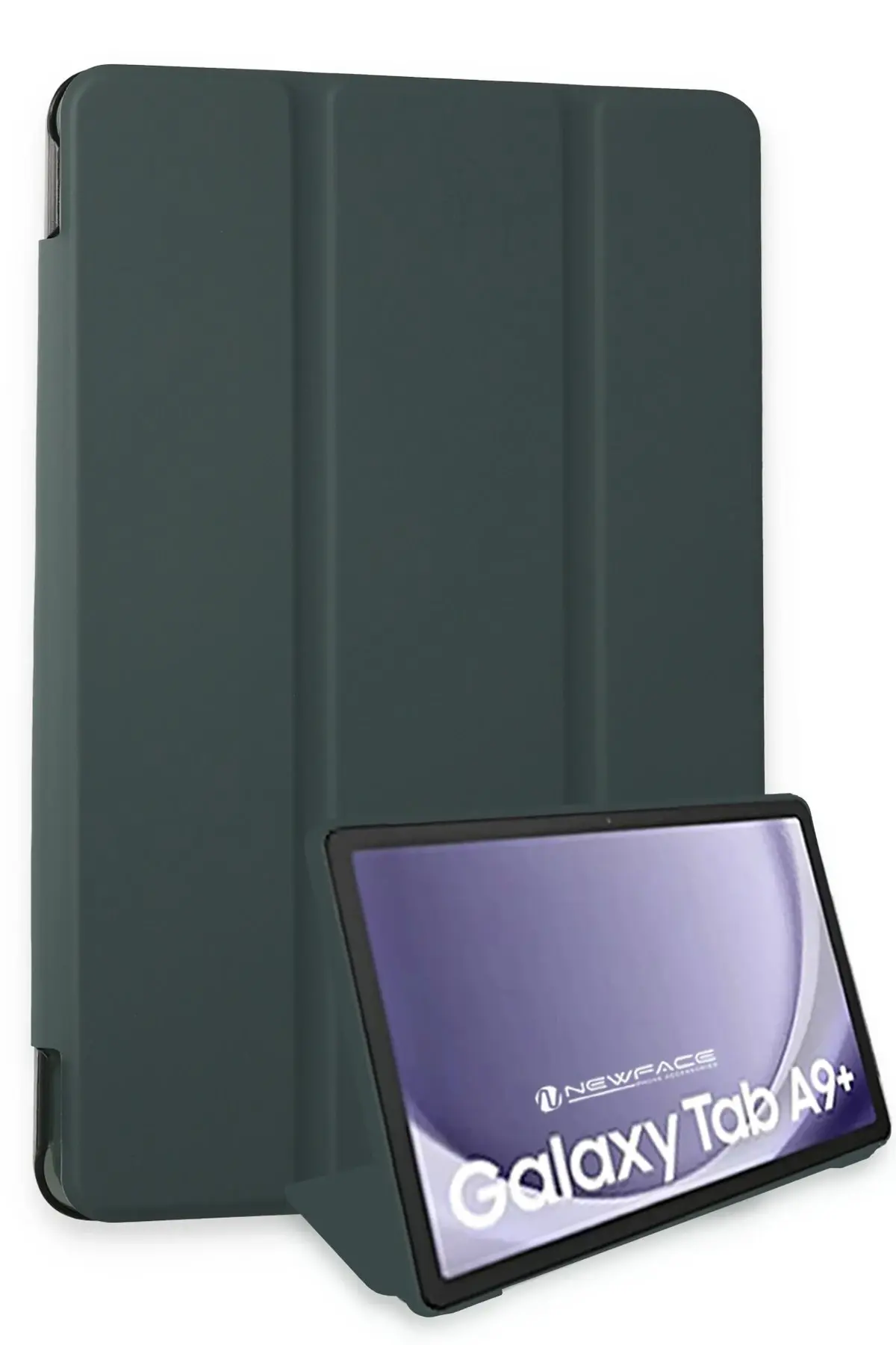 Newface Samsung Galaxy Tab A9 Plus Kılıf Tablet Smart Kılıf - Koyu Yeşil