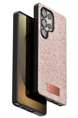 Onegif Samsung Galaxy S25 Ultra Bright Simli Kapak - Pembe