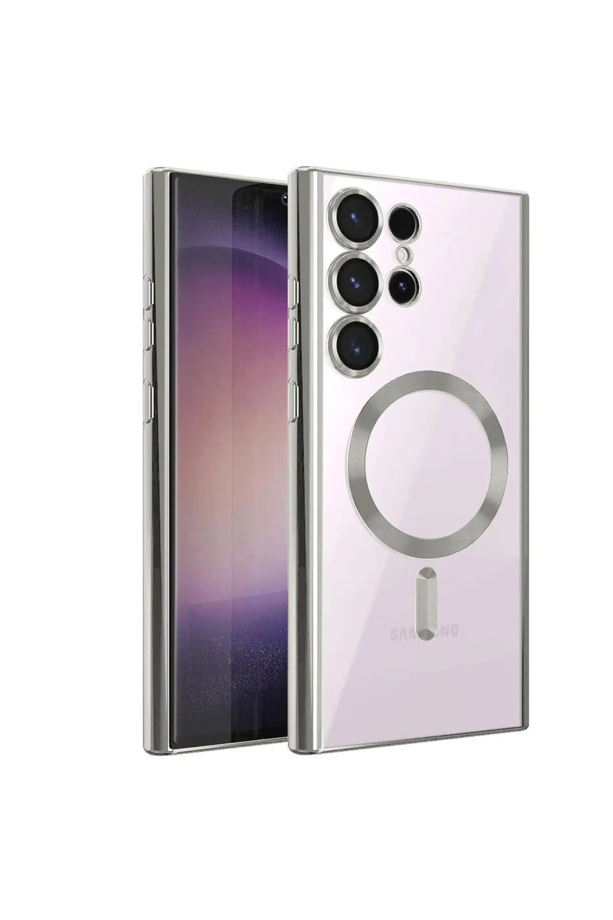 Newface Samsung Galaxy S24 Ultra Kılıf Kross Magneticsafe Kapak - Gümüş