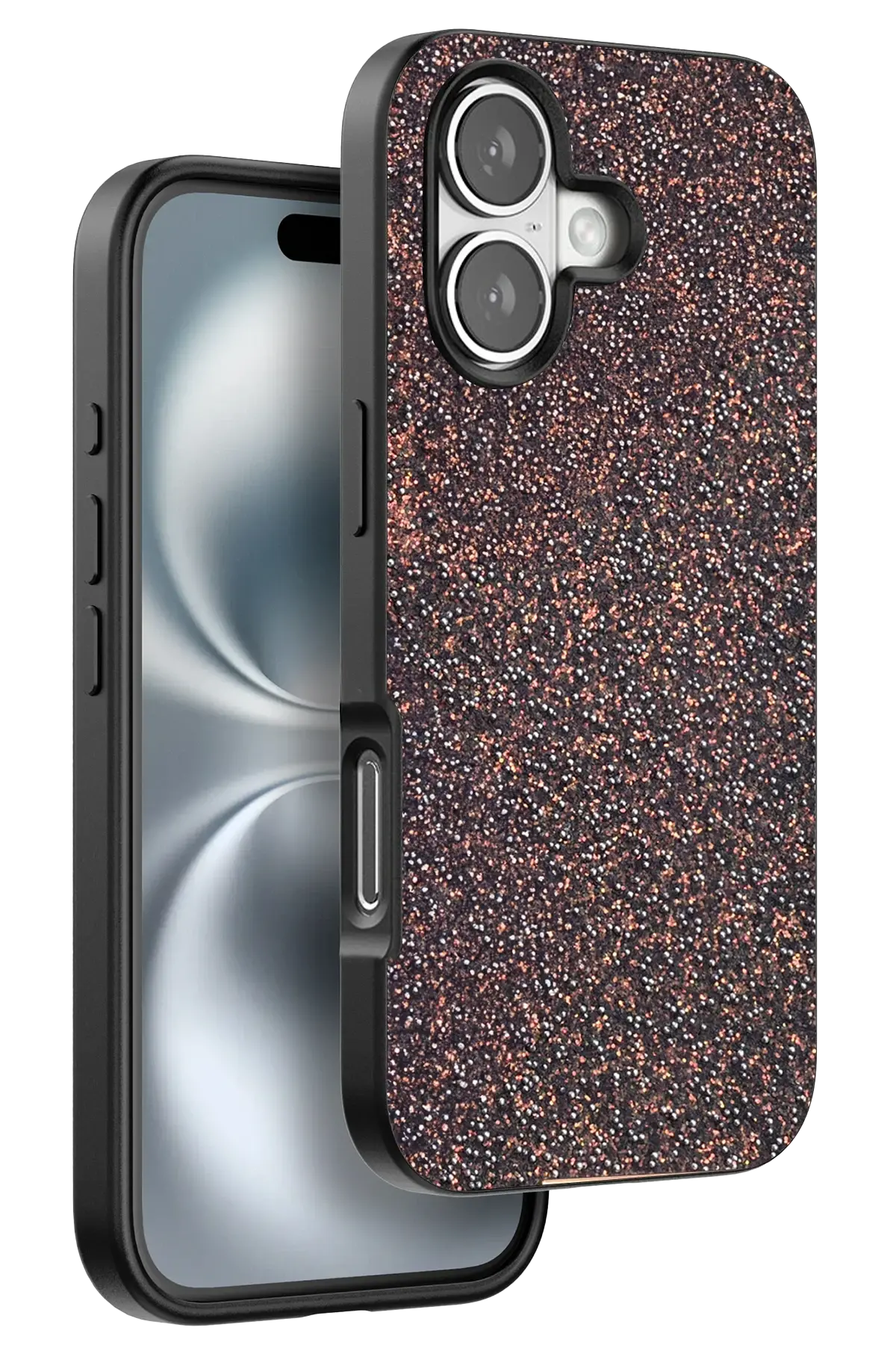 Onegif iPhone 16 Plus Bright Simli Kapak - Derin Mor