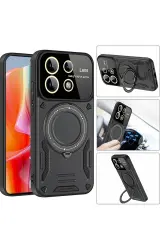 Newface Xiaomi Redmi Note 13 Pro 5G Kılıf Joy Lens Standlı Kapak - Siyah