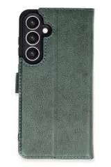 Newface Samsung Galaxy S24 FE Kılıf Trend S Plus Kapaklı Kılıf - Yeşil