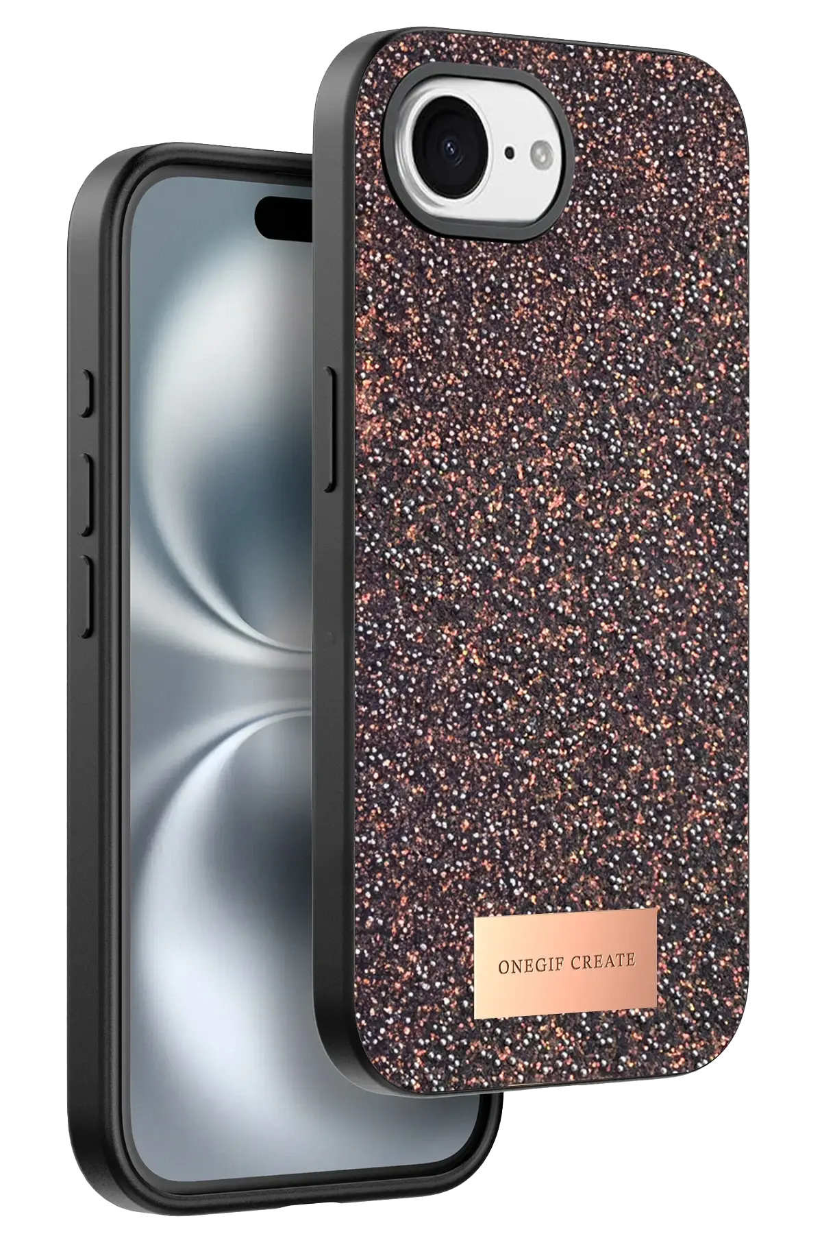 Onegif Apple iPhone 16E Bright Simli Kapak - Derin Mor