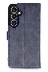 Newface Samsung Galaxy S24 FE Kılıf Trend S Plus Kapaklı Kılıf - Lacivert