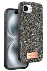 Onegif Apple iPhone 16E Bright Simli Kapak - Gümüş