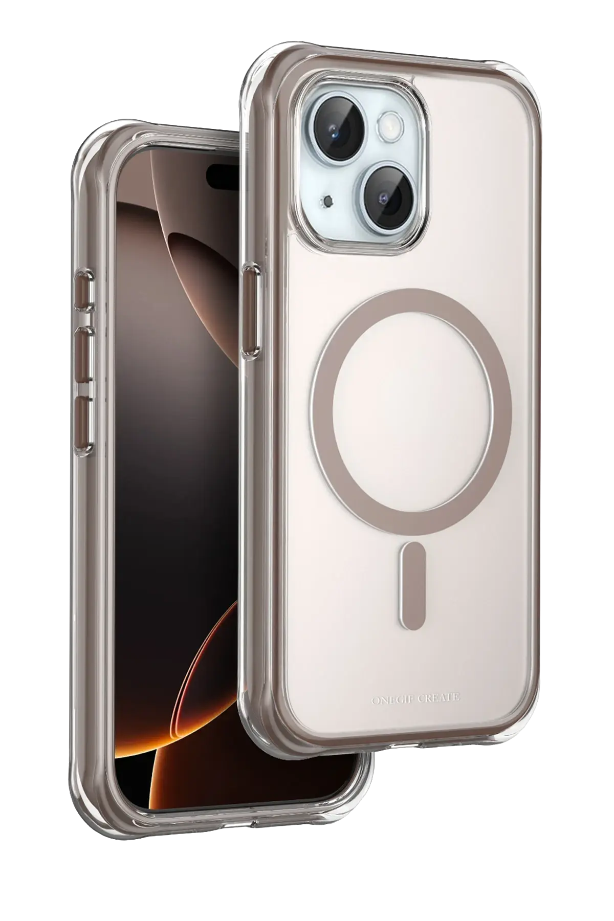 Onegif Apple iPhone 15 Hulk Magsafe Kapak - Çöl Titanyum