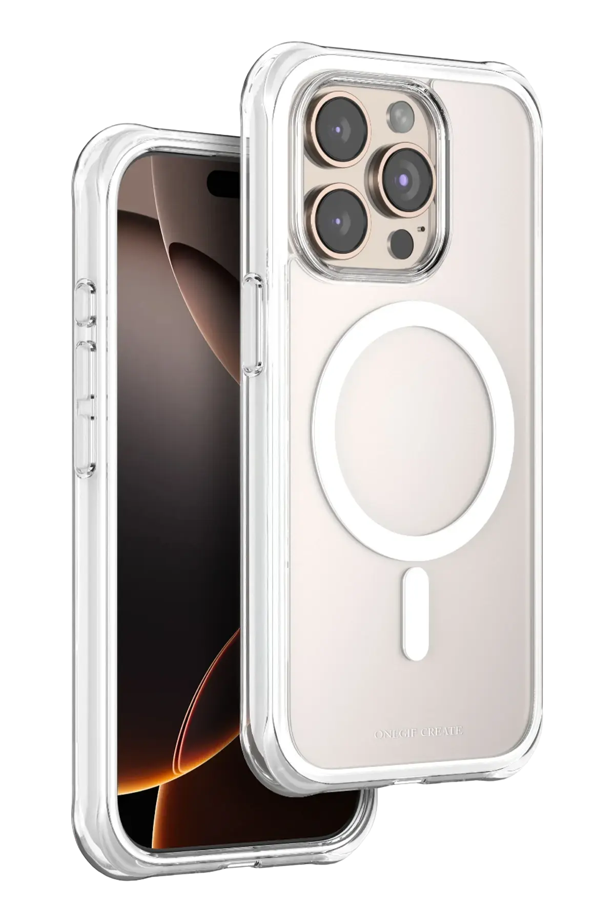 Onegif Apple iPhone 15 Pro Max Hulk Magsafe Kapak - Beyaz