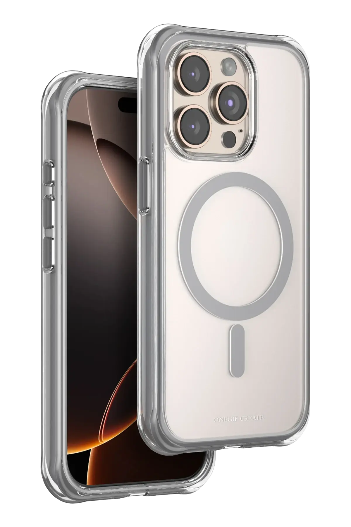 Onegif Apple iPhone 15 Pro Max Hulk Magsafe Kapak - Titan Gri