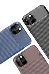 Newface iPhone 11 Pro Kılıf Auto Focus Karbon Kapak - Lacivert