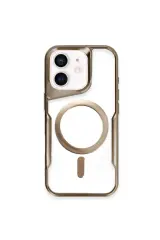 Newface iPhone 12 Kılıf Boyi Magsafe Silikon Kapak - Kahverengi