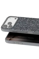 Onegif Apple iPhone 17 Pro Bright Simli Kapak - Gümüş