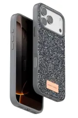 Onegif Apple iPhone 17 Pro Bright Simli Kapak - Gümüş