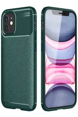Newface iPhone 12 Mini Kılıf Auto Focus Karbon Kapak - Yeşil