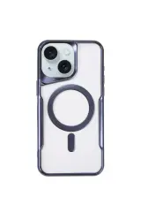 Newface iPhone 15 Kılıf Boyi Magsafe Silikon Kapak - Lacivert