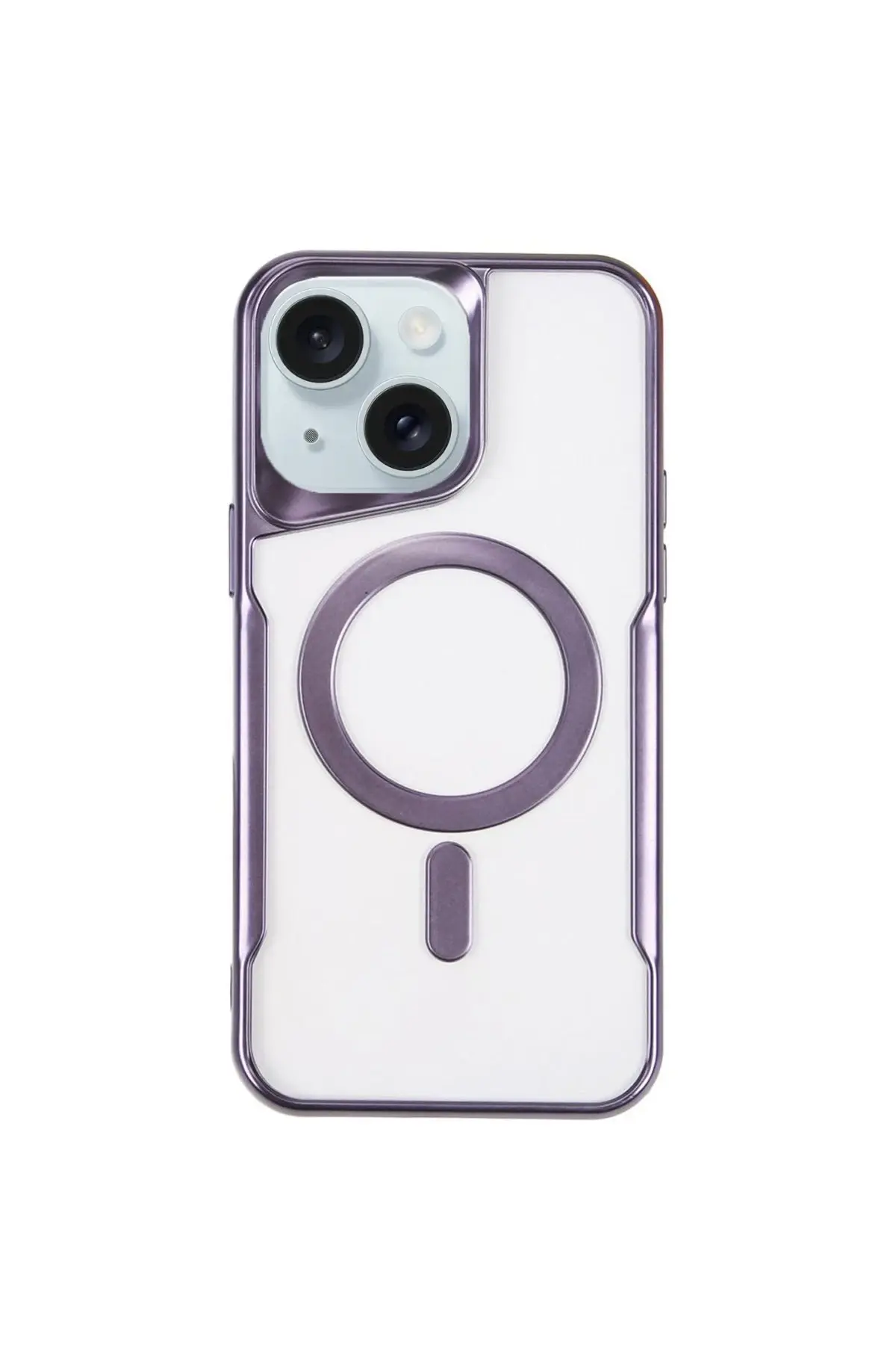 Newface iPhone 15 Kılıf Boyi Magsafe Silikon Kapak - Derin Mor