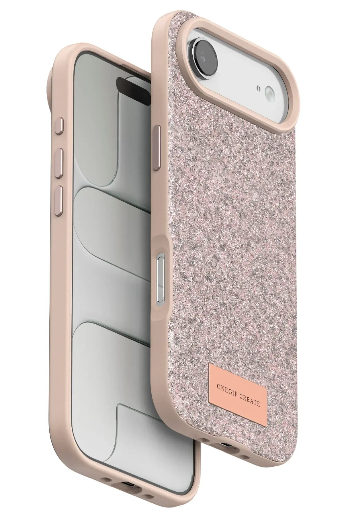 Onegif Apple iPhone 17 Air Bright Simli Kapak - Pembe