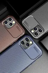 Newface iPhone 12 Pro Max Kılıf Auto Focus Karbon Kapak - Kahverengi