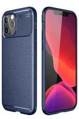 Newface iPhone 12 Pro Max Kılıf Auto Focus Karbon Kapak - Lacivert
