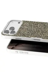 Onegif Apple iPhone 17 Pro Max Bright Simli Kapak - Çöl Titanyum