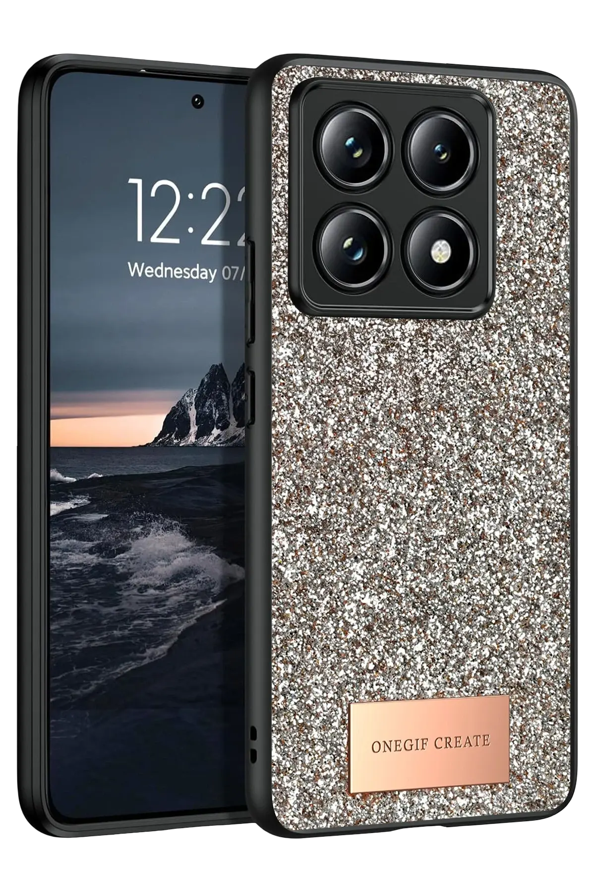 Onegif Xiaomi Mi 14T Pro Bright Simli Kapak - Gold