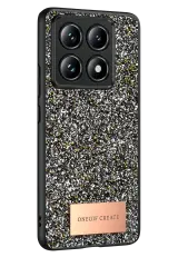 Onegif Xiaomi Mi 14T Pro Bright Simli Kapak - Gümüş