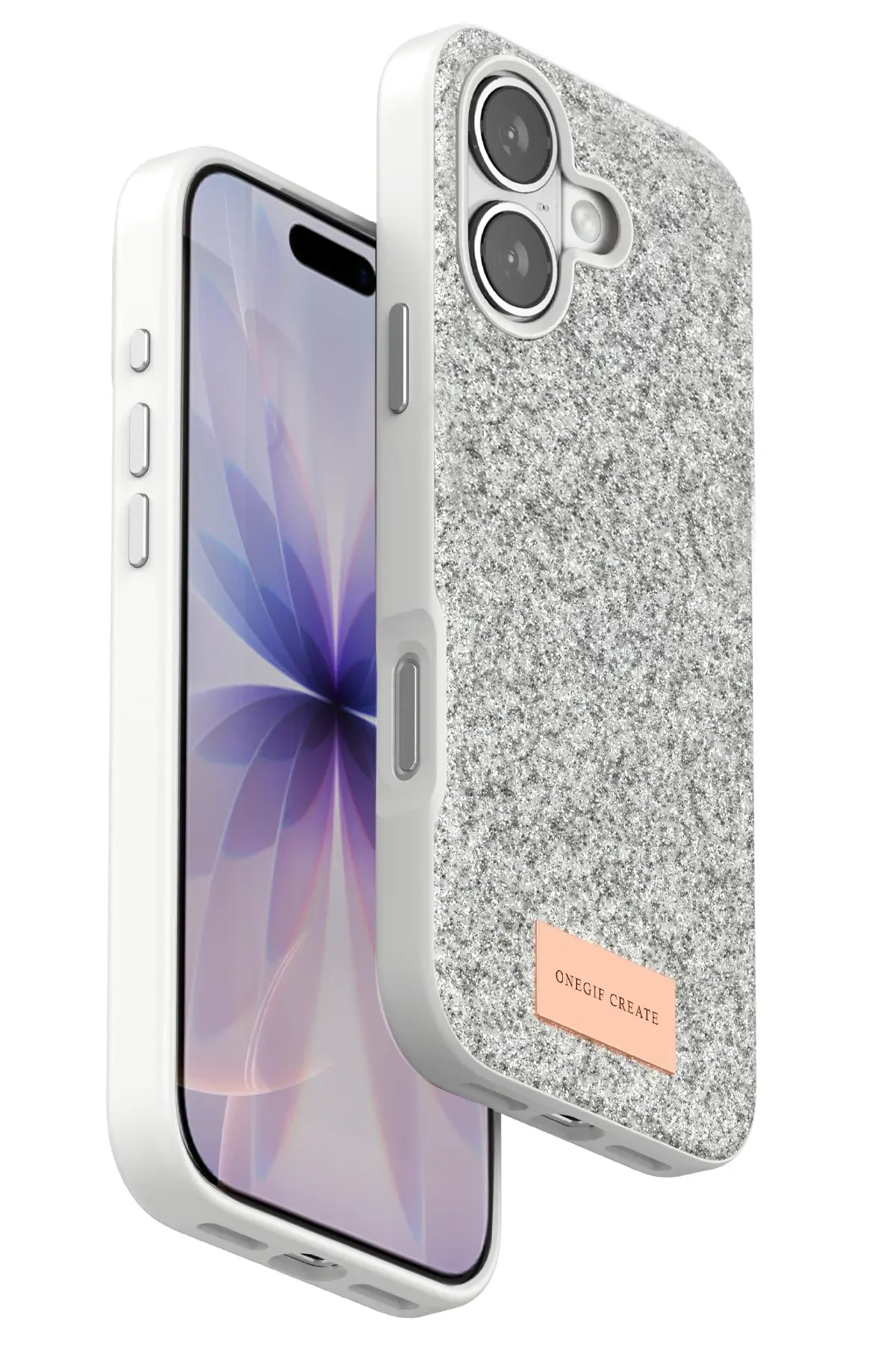 Onegif Apple iPhone 17 Bright Simli Kapak - Beyaz